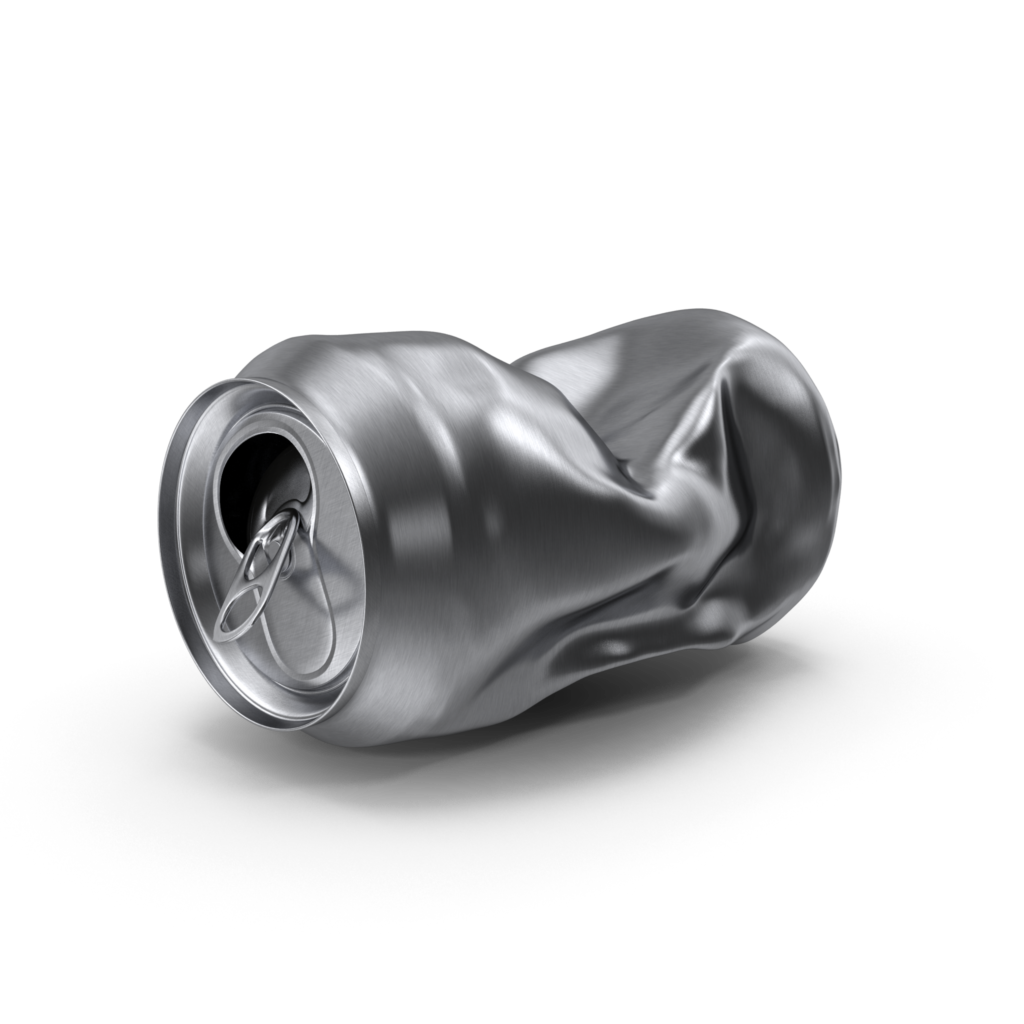 Surface model of a beverage can. Example of digital rendered image for marketing use